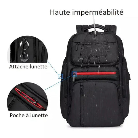 Sac à dos cartable homme multifonction noir   La boutique du sac a dos