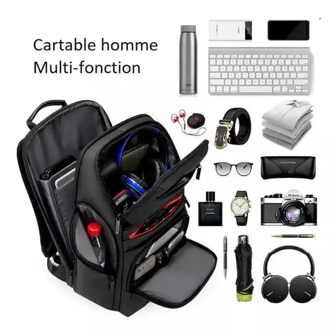 Sac à dos cartable homme multifonction noir   La boutique du sac a dos