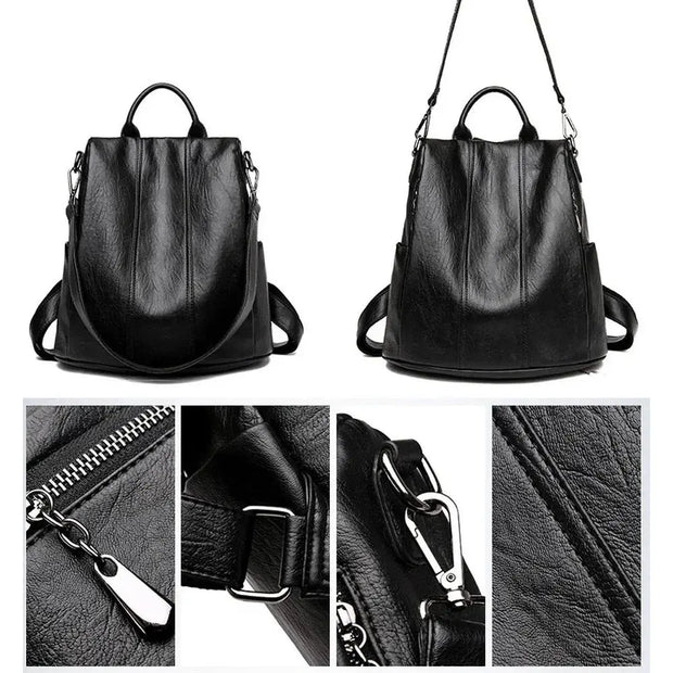 Grand sac à dos cuir noir femme   La boutique du sac a dos