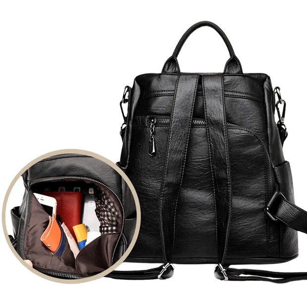 Grand sac à dos cuir noir femme   La boutique du sac a dos
