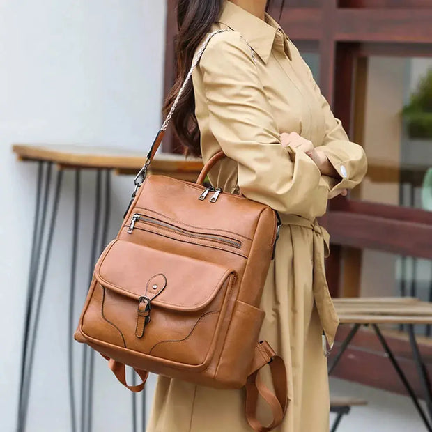 Grand sac à dos en cuir oldschool   La boutique du sac a dos