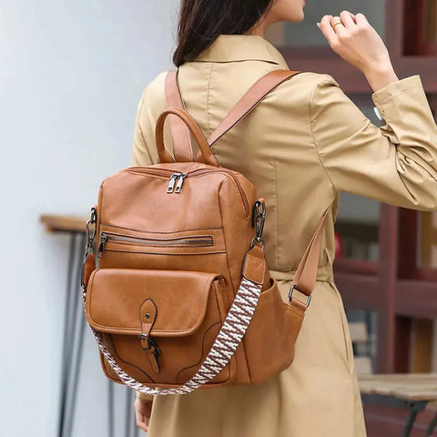 Grand sac à dos en cuir oldschool   La boutique du sac a dos