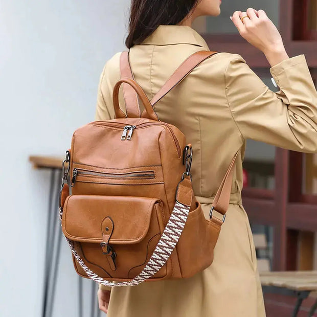 Grand sac à dos en cuir oldschool   La boutique du sac a dos