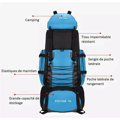 Sac à dos randonnée homme 90l   La boutique du sac a dos