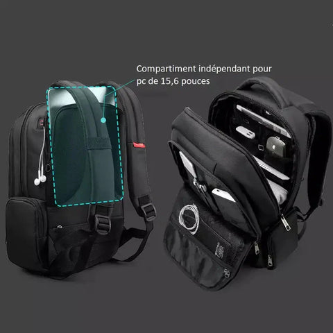 Sac a dos ordi noir 16 pouces   La boutique du sac a dos